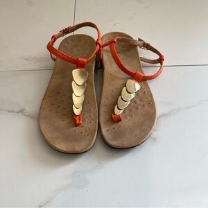 Vionic Miami Orange comfort sandal size 8 Gold